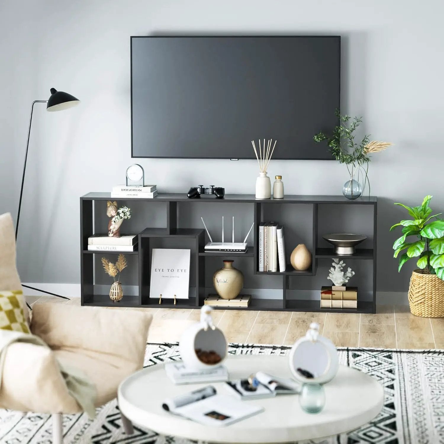 Asymmetrical Display Shelf & Bookcase, 5 Tier by Unique Piece Furniture