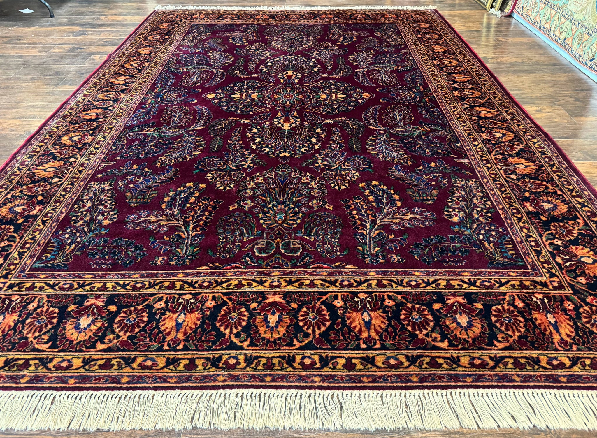 Antique Karastan Rug 8.6 x 12, Wool Pile, Vintage Discontinued Karastan Sarouk Lanamar by Jewel Rugs