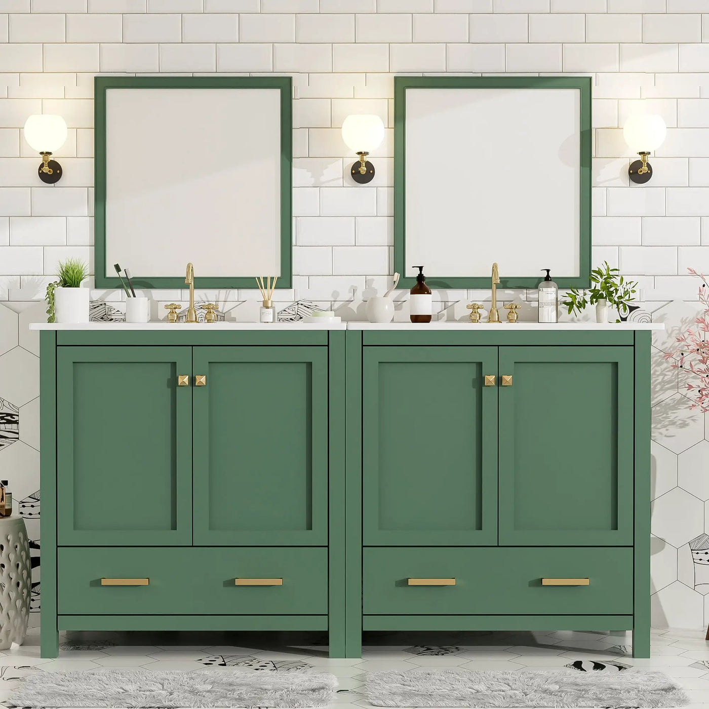 60" White Bathroom Vanity Set by HouseOfZazla