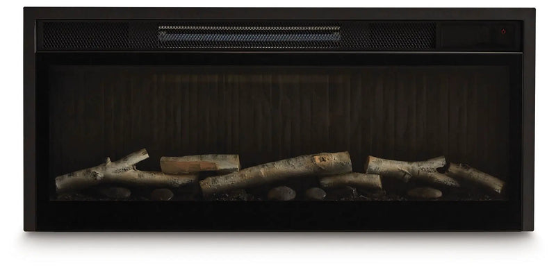 Entertainment Accessories - Fireplace Insert With Faux Birch Log Set - Black by Unique Piece Furniture