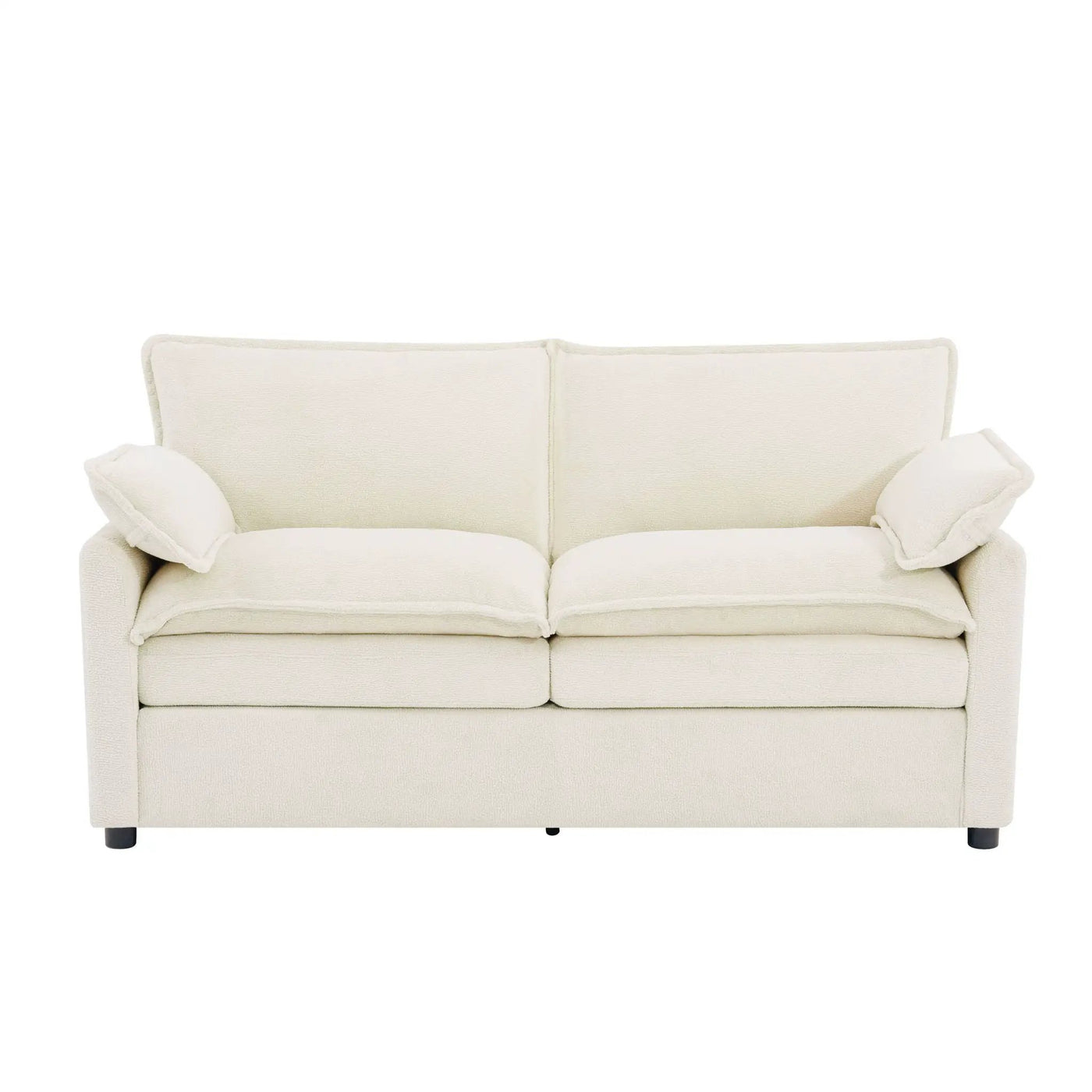 Modern Loveseat Sofa, Upholstered Couch With Side Storage Pockets by HouseOfZazla