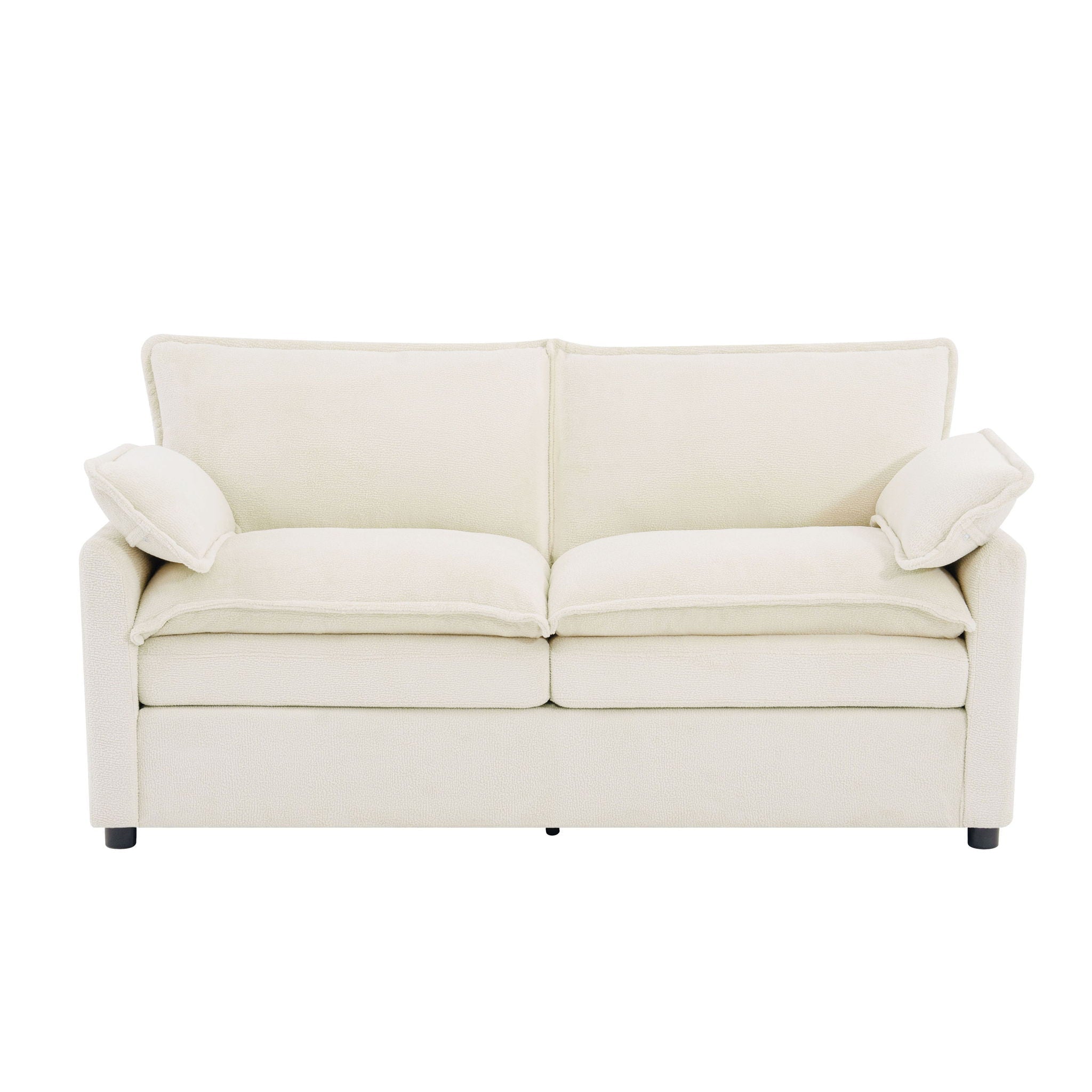 Modern Loveseat Sofa, Upholstered Couch With Side Storage Pockets by HouseOfZazla