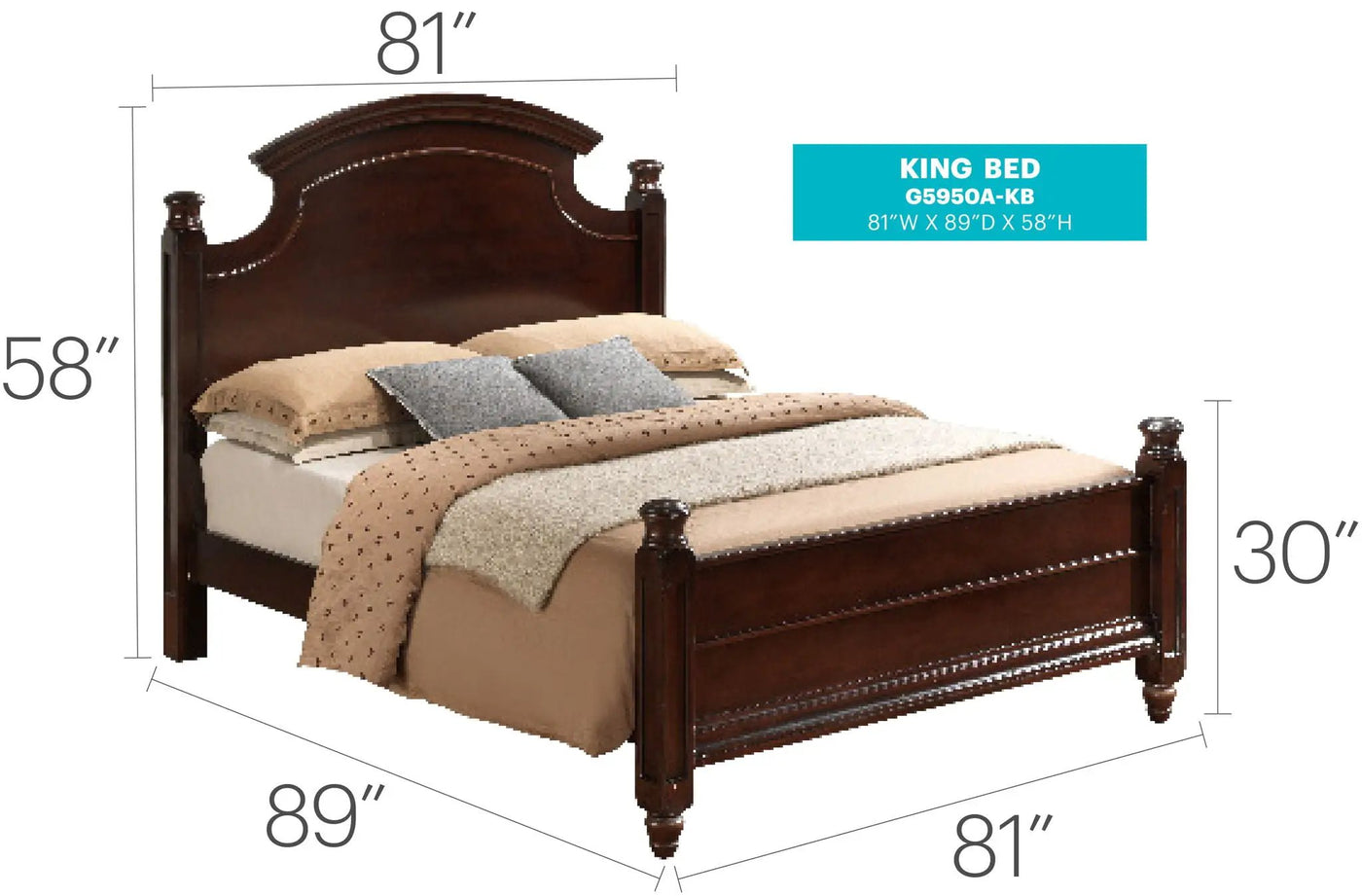 Bed Hand Carved Traditional by HouseOfZazla