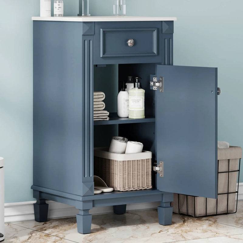 Bathroom Vanity With Sink, Soft-Closing Door, Adjustable Shelf by Unique Piece Furniture