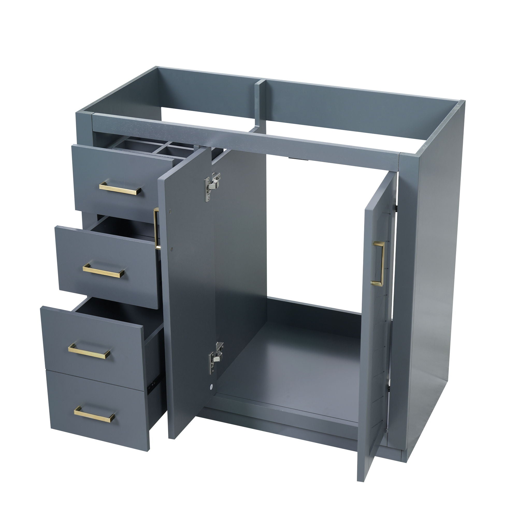 Retro Style Bathroom Vanity, 3 Drawers & Soft Closing Doors by HouseOfZazla