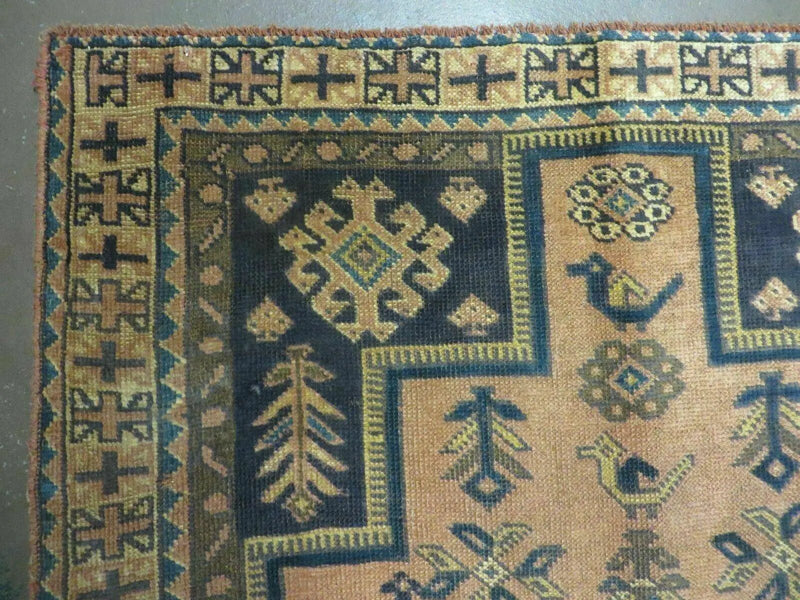 4' X 6' Antique Handmade Turkish Anatolian Wool Rug Camel Vegetable Dyes by Jewel Rugs