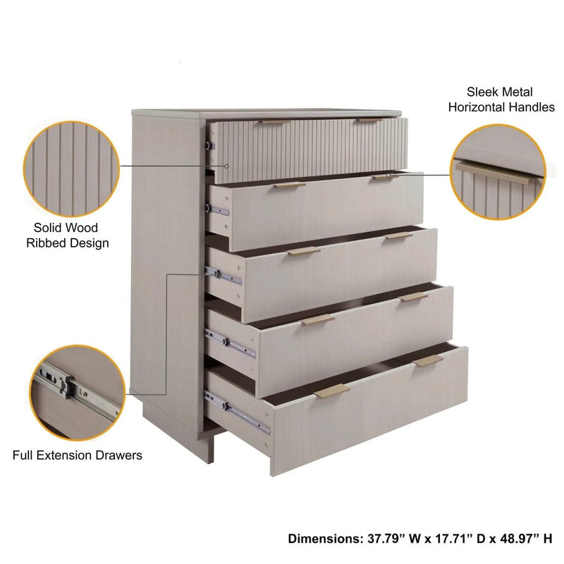 Granville - Chest With 5 Drawers by HouseOfZazla