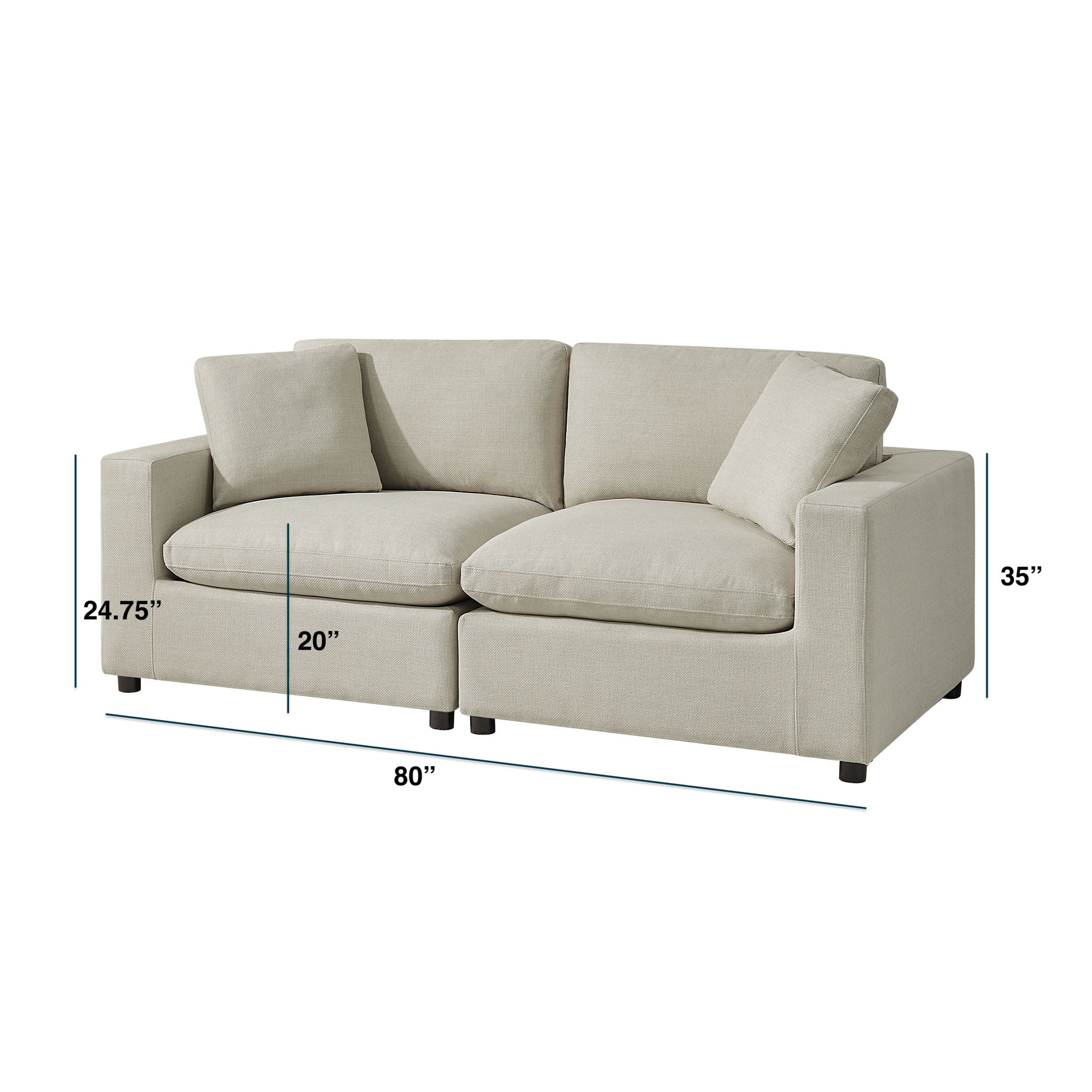 Cassandra - Modular 2 Piece Sofa by HouseOfZazla