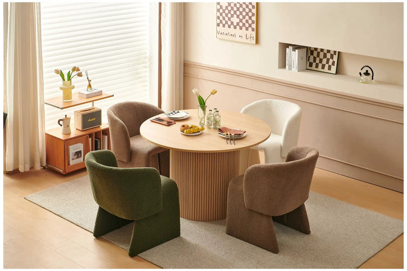 Modern Accent Chair Brown Single Sofa Chair, Upholstered Side Chair Teddy Comfy Chair For Dining Room / Bedroom / Living Room / Reception by HouseOfZazla