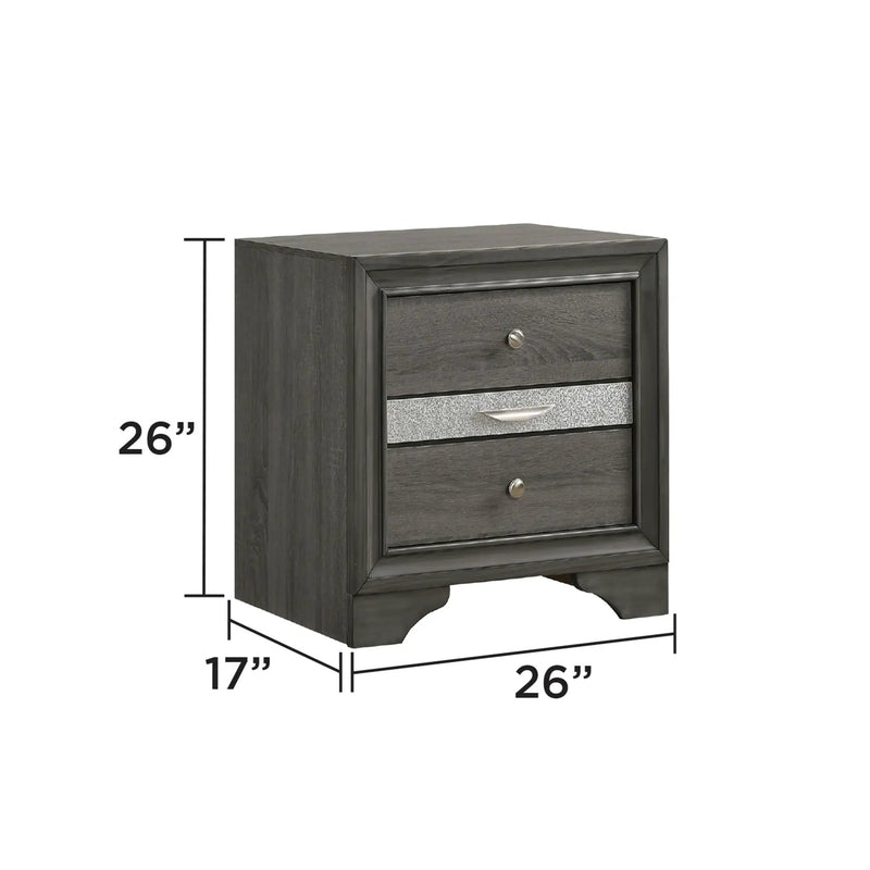 Traditional Queen 5 Piece Storage Bedroom Set in Gray Wood by HouseOfZazla