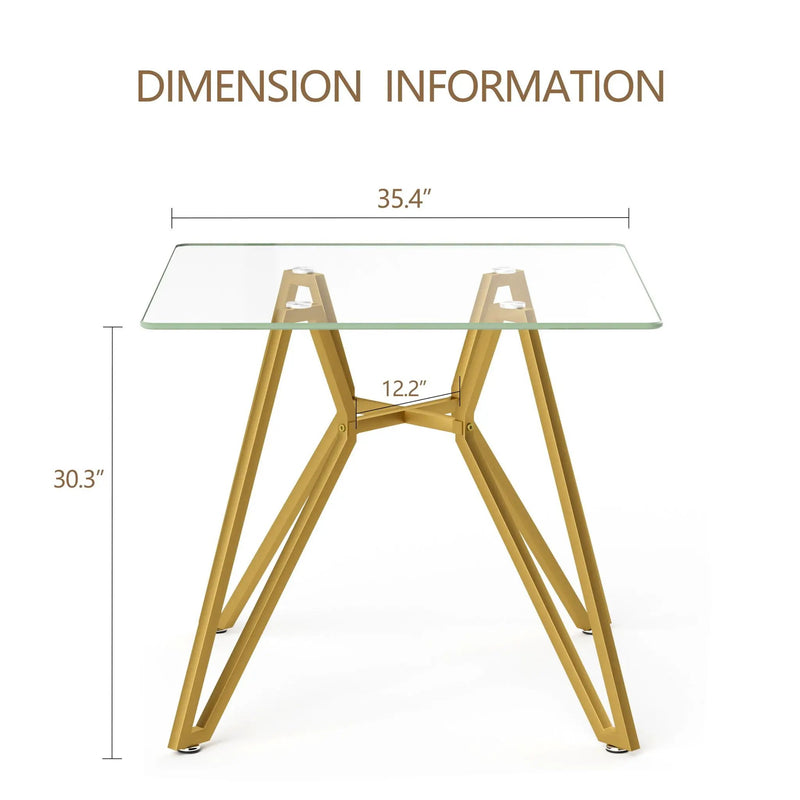 Modern Glass Dining Table With Metal Legs by Unique Piece Furniture