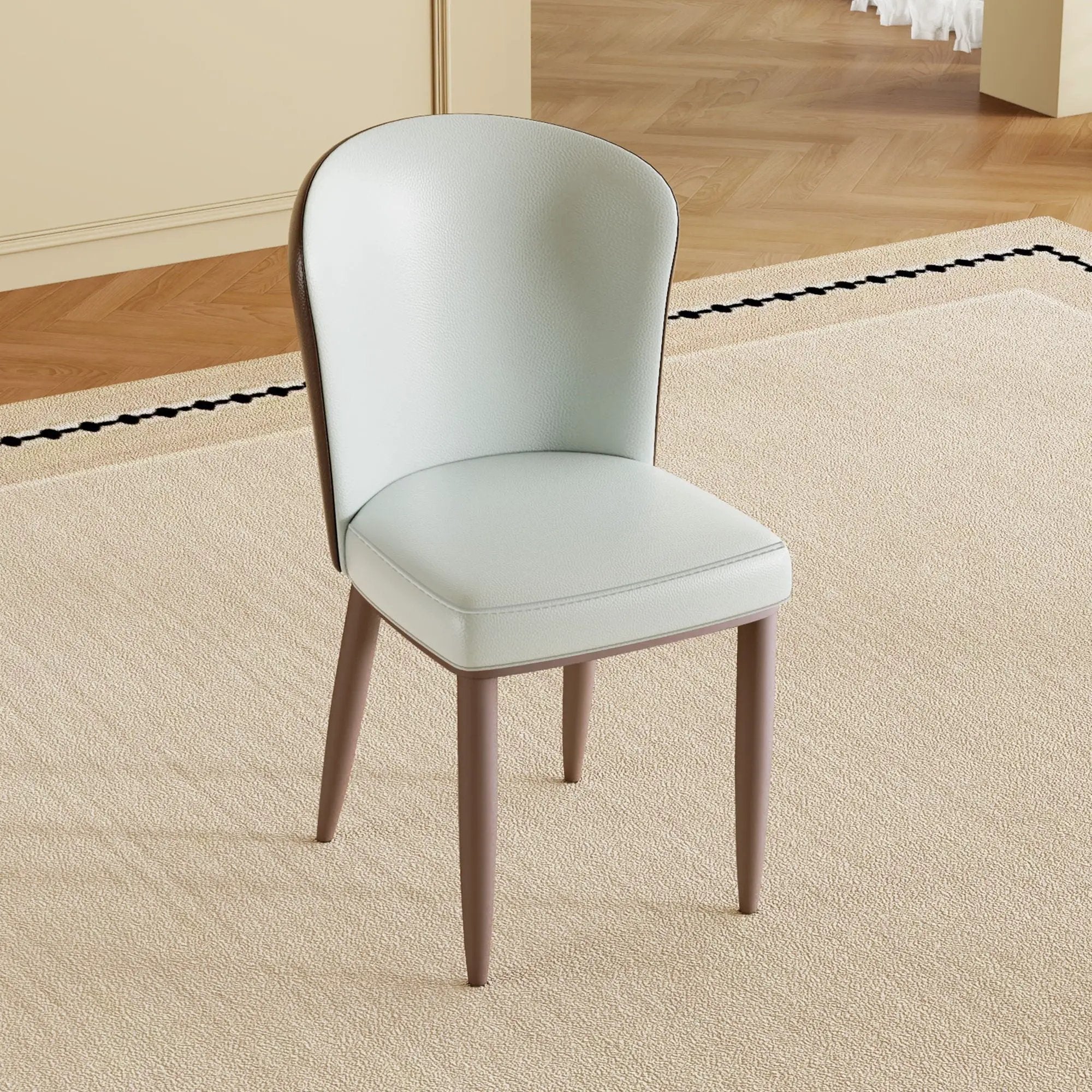 Dining Chair With Carbon Steel Legs, Comfortable Seating, (Set of 2) - White by HouseOfZazla