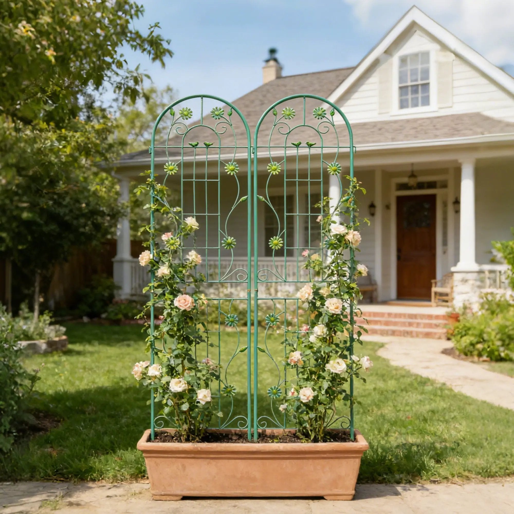 Metal Garden Trellis Rustproof Trellis For Climbing Plant Outdoor Flower Support by HouseOfZazla