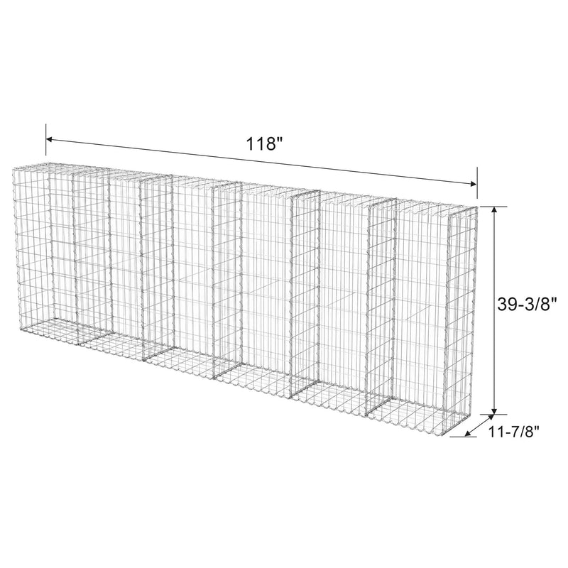 Galvanized Steel Gabion Basket with Dividers by HouseOfZazla