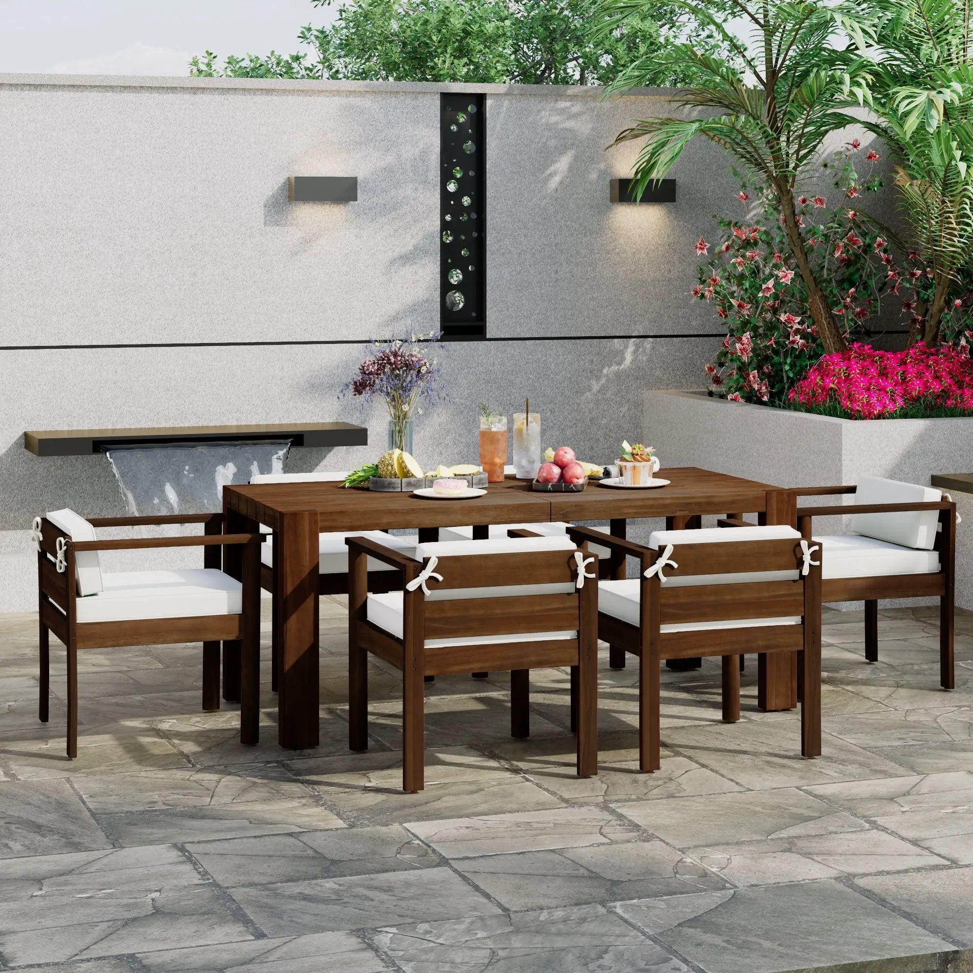 TREXM 7-Piece Patio Dining Table Set for 6 by HouseOfZazla