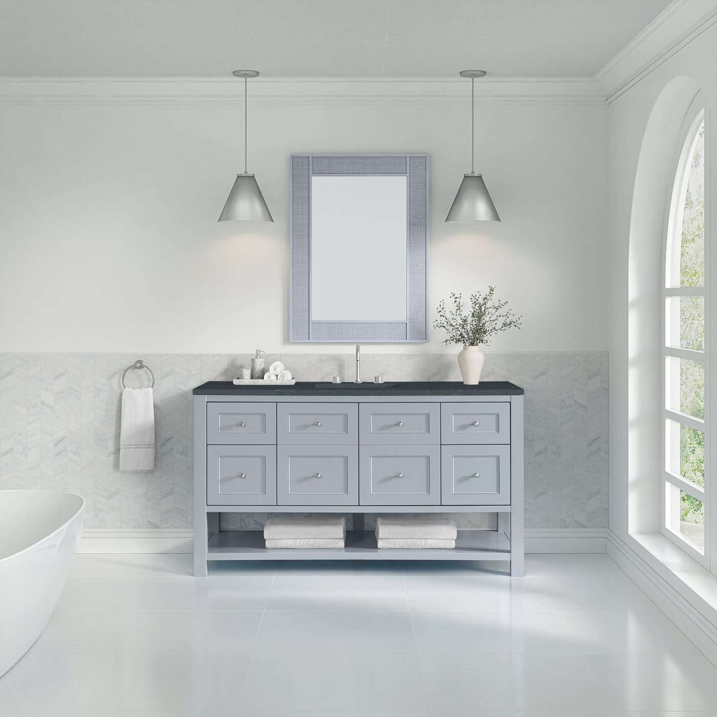 James Martin Breckenridge 60" Single Bathroom Vanity, Serenity Blue, view 32