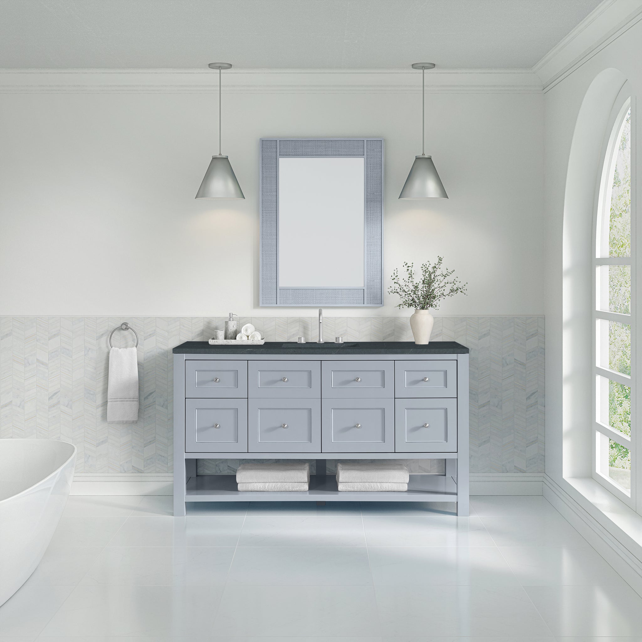 James Martin Breckenridge 60" Single Bathroom Vanity, Serenity Blue, view 32