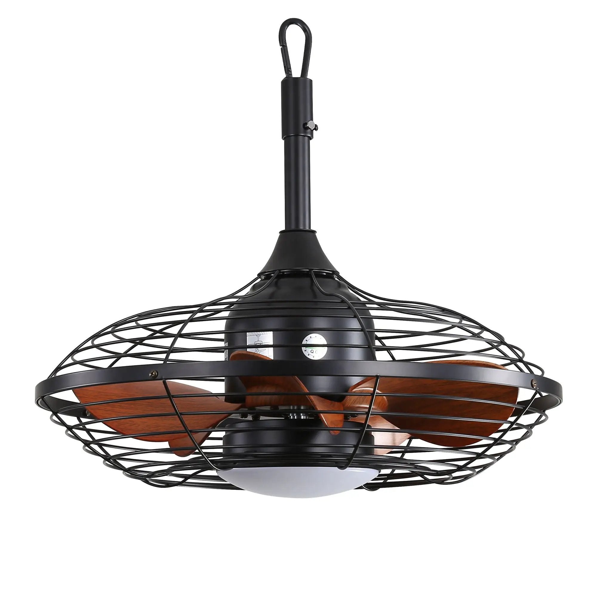 Outdoor Ceiling Fan With DC Motor And LED Light, Blades, Reversible For Patios - Black by Unique Piece Furniture