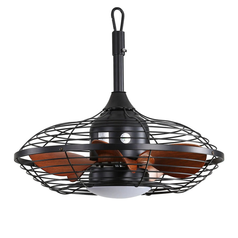 Outdoor Ceiling Fan With DC Motor And LED Light, Blades, Reversible For Patios - Black by Unique Piece Furniture