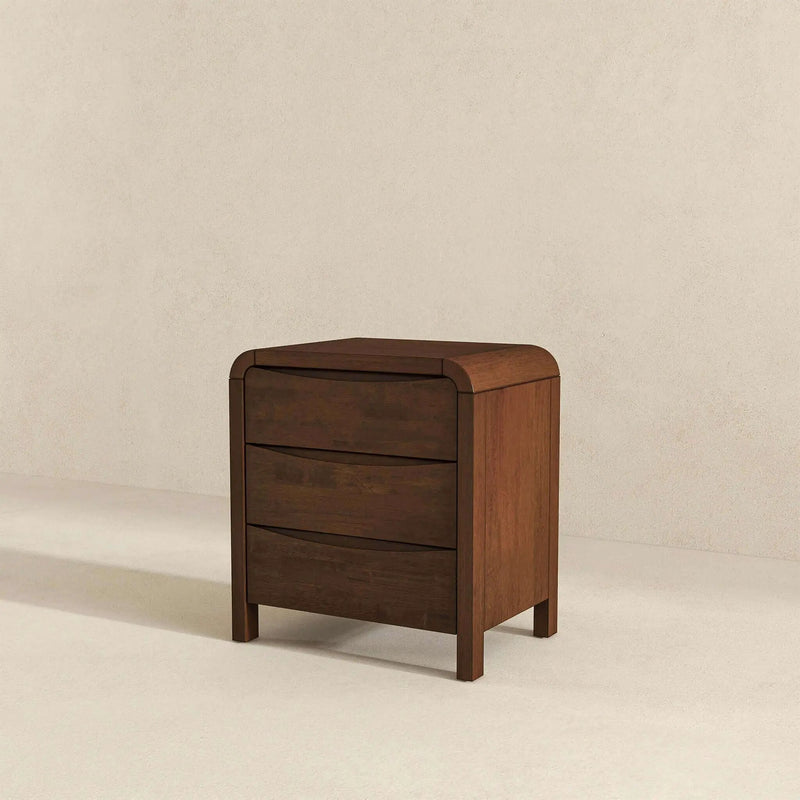 Lionel - Nightstand 3 Drawer Bed Side Table - Brown by HouseOfZazla