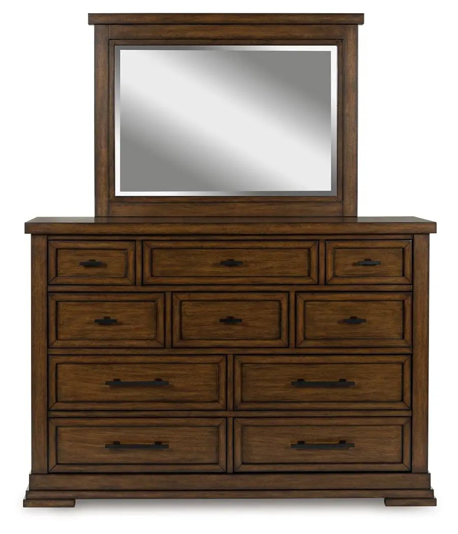 Taffenbrook - Dresser And Mirror - Medium Brown by Unique Piece Furniture