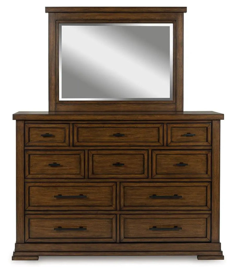 Taffenbrook - Dresser And Mirror - Medium Brown by Unique Piece Furniture