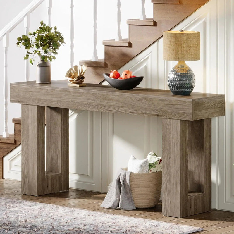 Console Table, Extra Long Narrow Sofa Table for Living Hallway by HouseOfZazla
