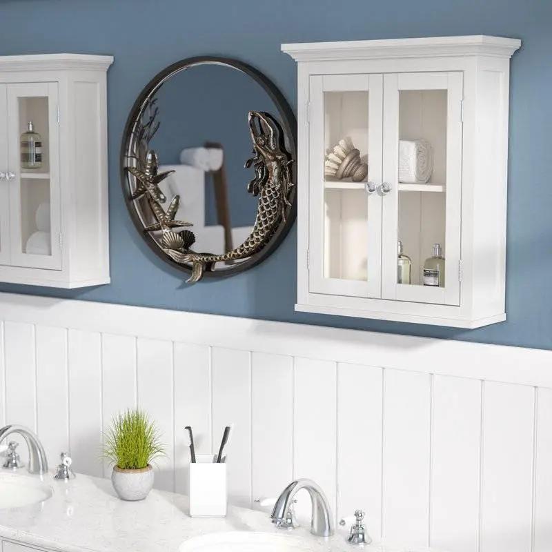 Classic 2-Door Bathroom Wall Cabinet in White Finish by HomePacific