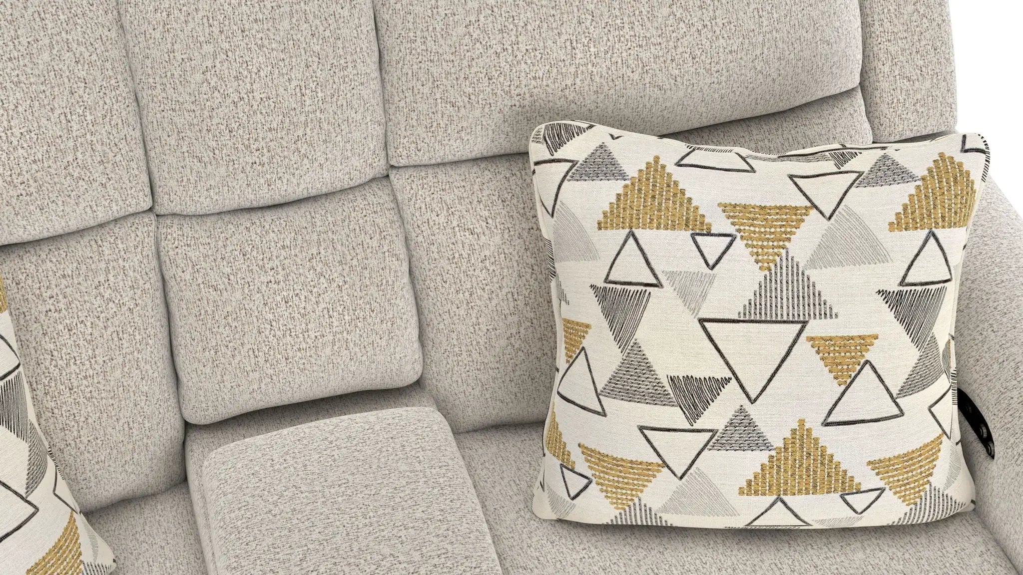 Micah - Power Headrest Power Deep Seat Reclining Console Loveseat - Oatmeal by Unique Piece Furniture