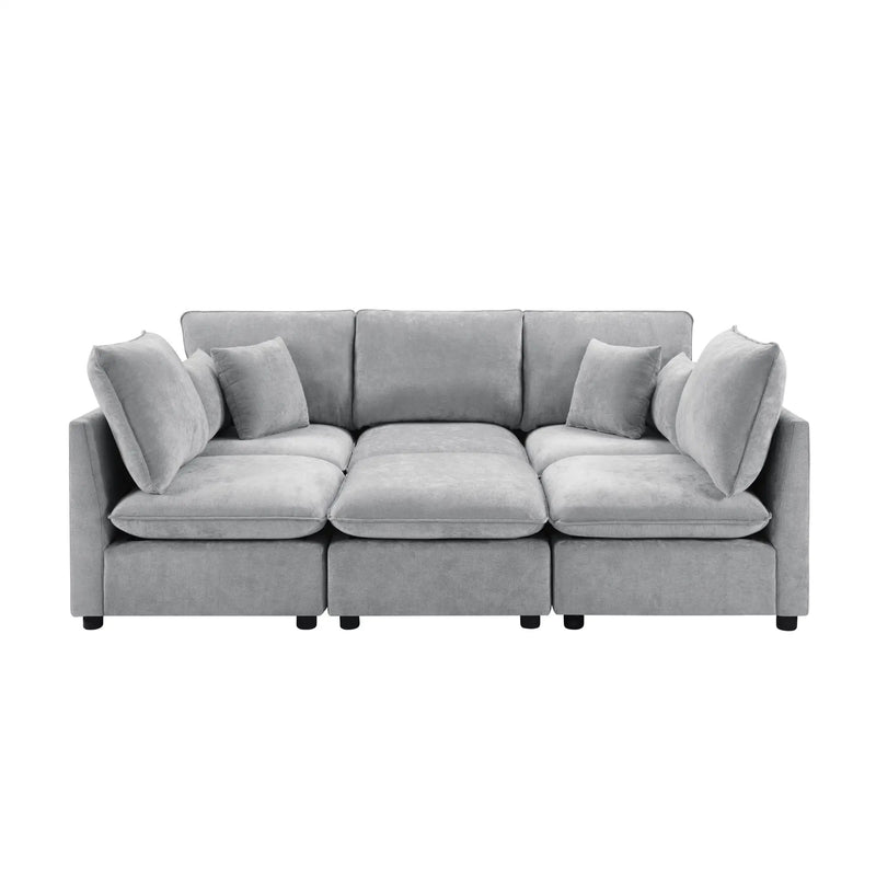 Modern Sectional Sofa U-Shaped With Movable Ottoman Storage Armrests And USB Ports by Unique Piece Furniture
