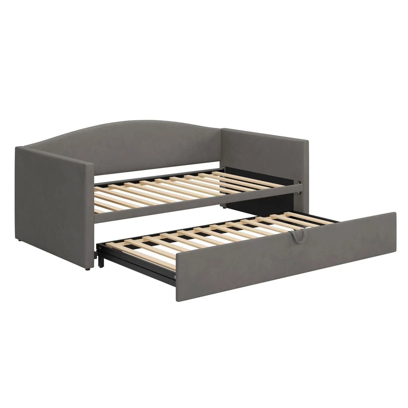 Daybed With Pop Up Trundle, Upholstered Sofa Bed by HouseOfZazla