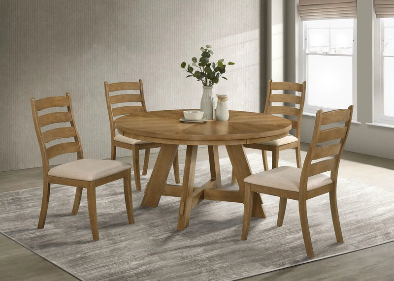 Danvers 5-piece Dining Table Set Brown Oak and Latte by Unique Piece Furniture