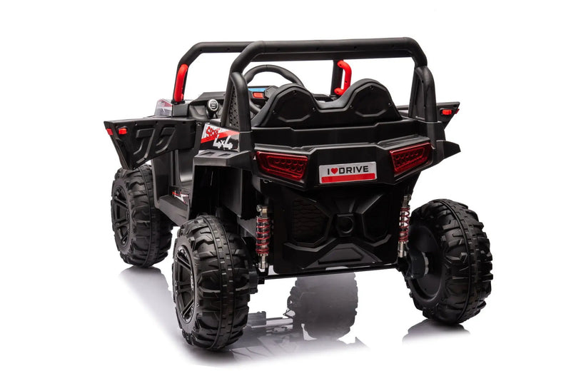 12V7A*2 30W*4 Four-Wheel Drive Seat One Button Start, Forward And Backward, High And Low Speed, Music, Front Light, Power Display, Two Doors Can Open, 2.4G R / C, Seat Belt Four Wheel Absorber by HouseOfZazla