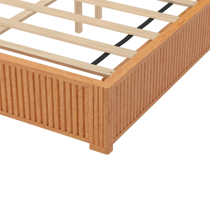 Platform Bed Frame With Headboard, Floor Standing Design by HouseOfZazla