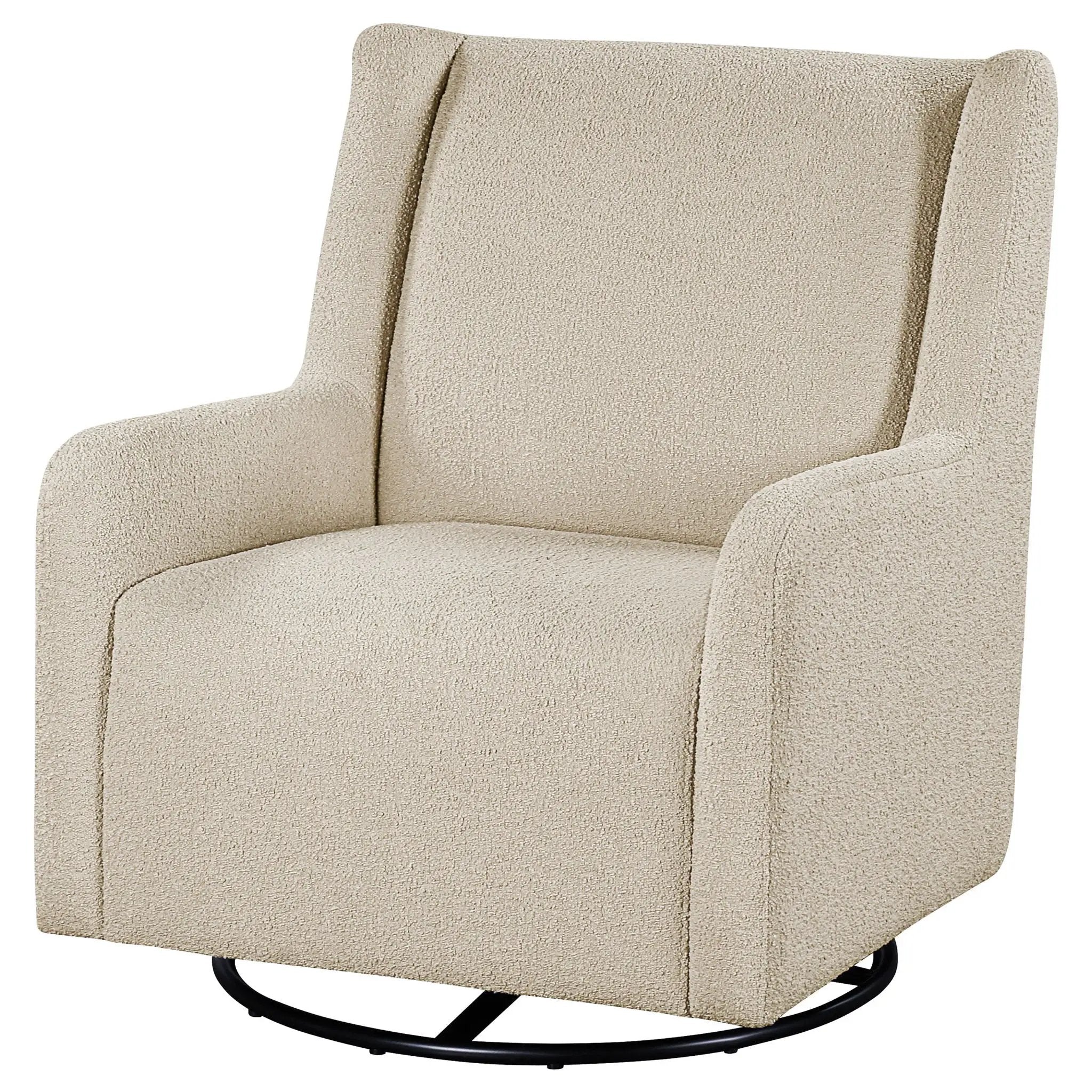 Serra Boucle Upholstered Swivel Glider Sandy Beige by Unique Piece Furniture