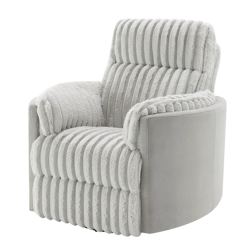 Emee - Corduroy Glider Recliner With Swivel - Gray by Unique Piece Furniture