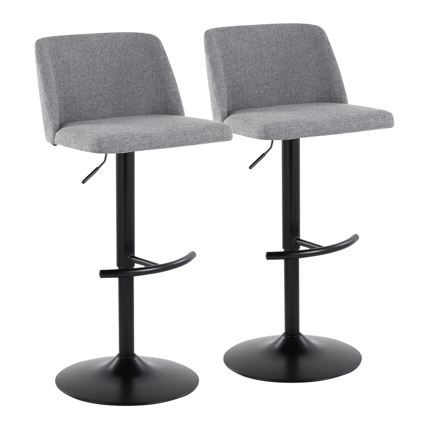 Toriano - Contemporary Adjustable Bar Stool With Rounded T Footrest (Set of 2) by HouseOfZazla