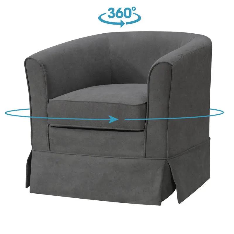 Tucker - Woven Fabric Swivel Barrel Chair by HouseOfZazla