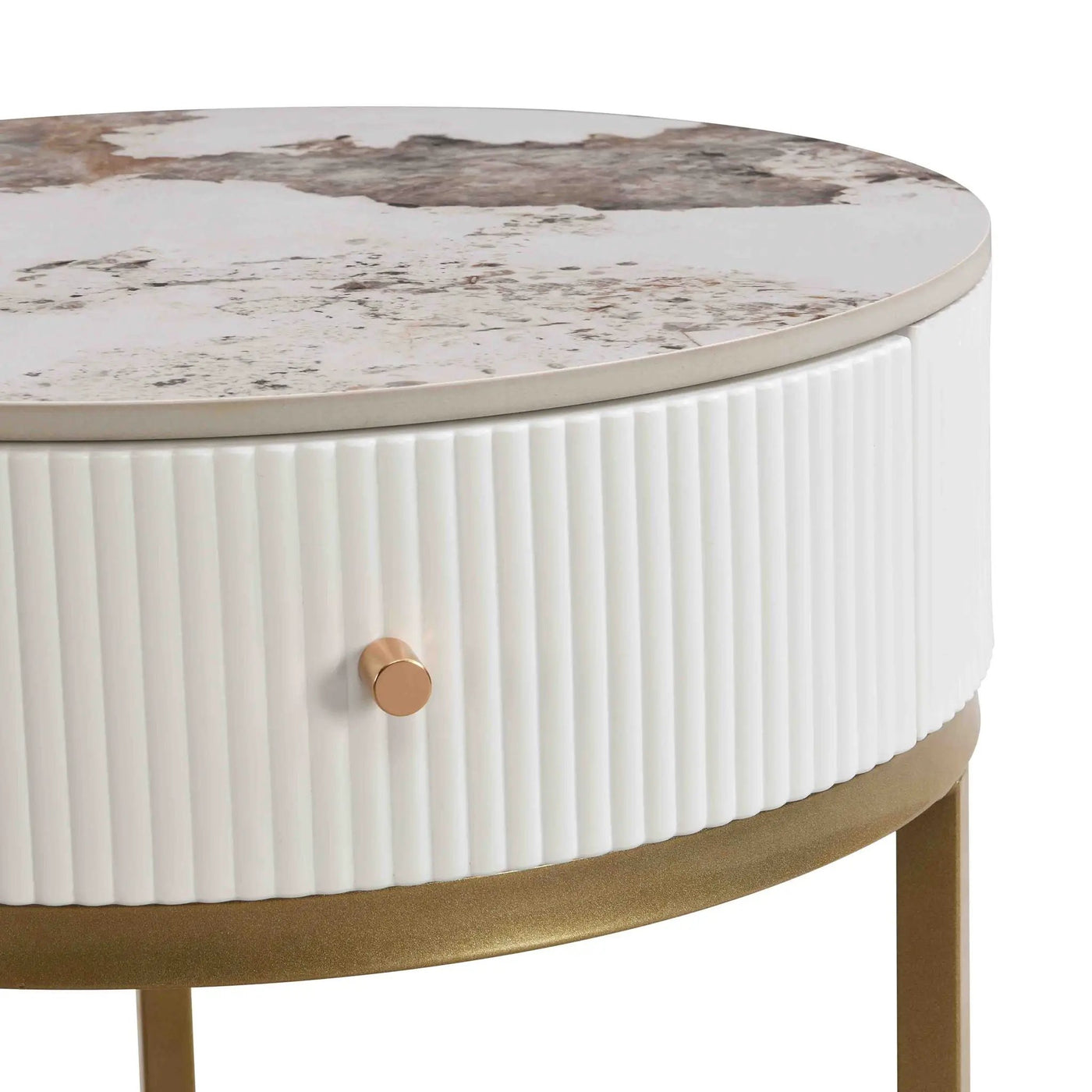 Modern Round Table With Drawers by Unique Piece Furniture