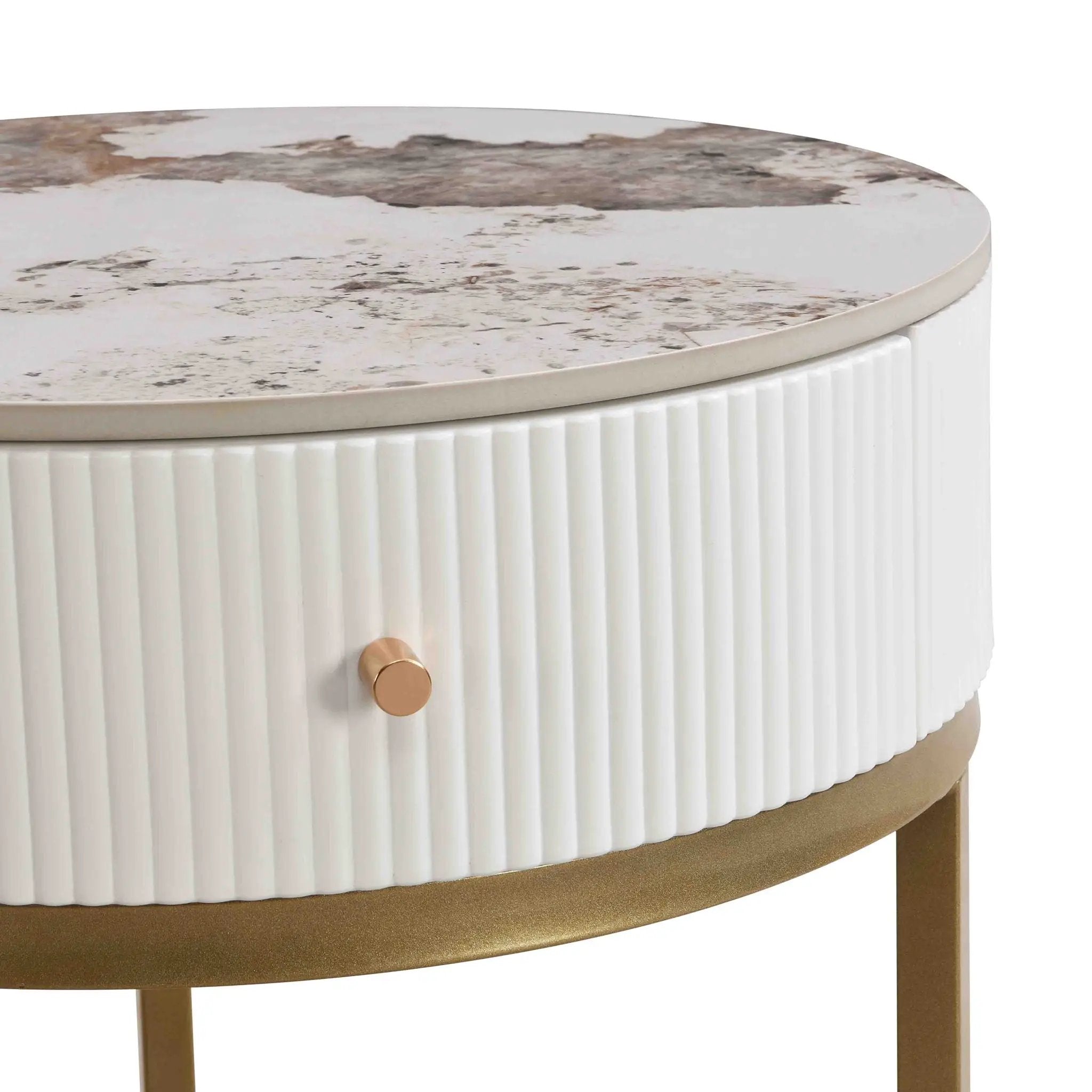 Modern Round Table With Drawers by Unique Piece Furniture