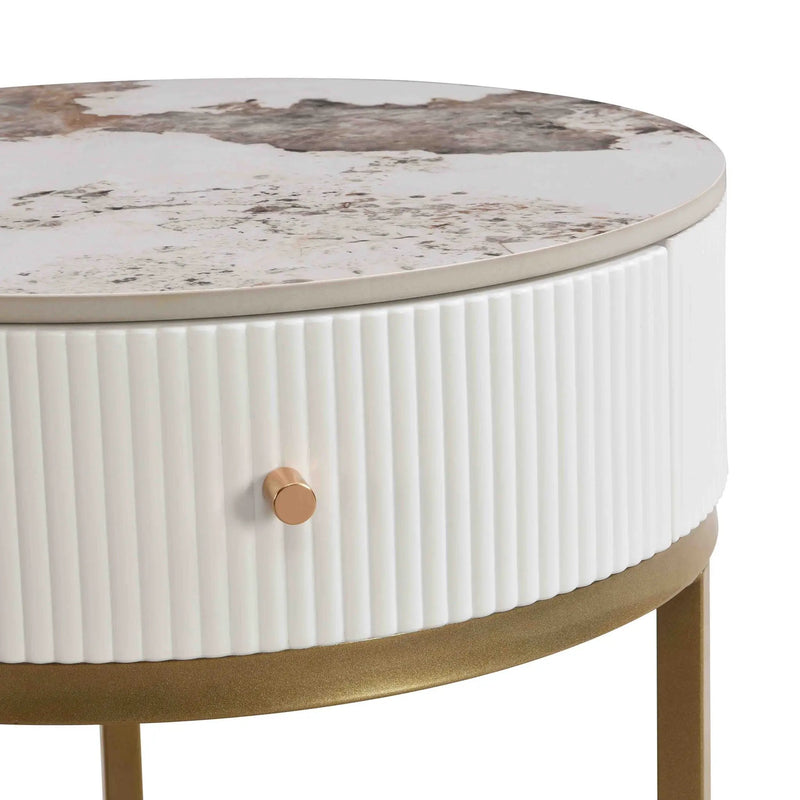 Modern Round Table With Drawers by Unique Piece Furniture