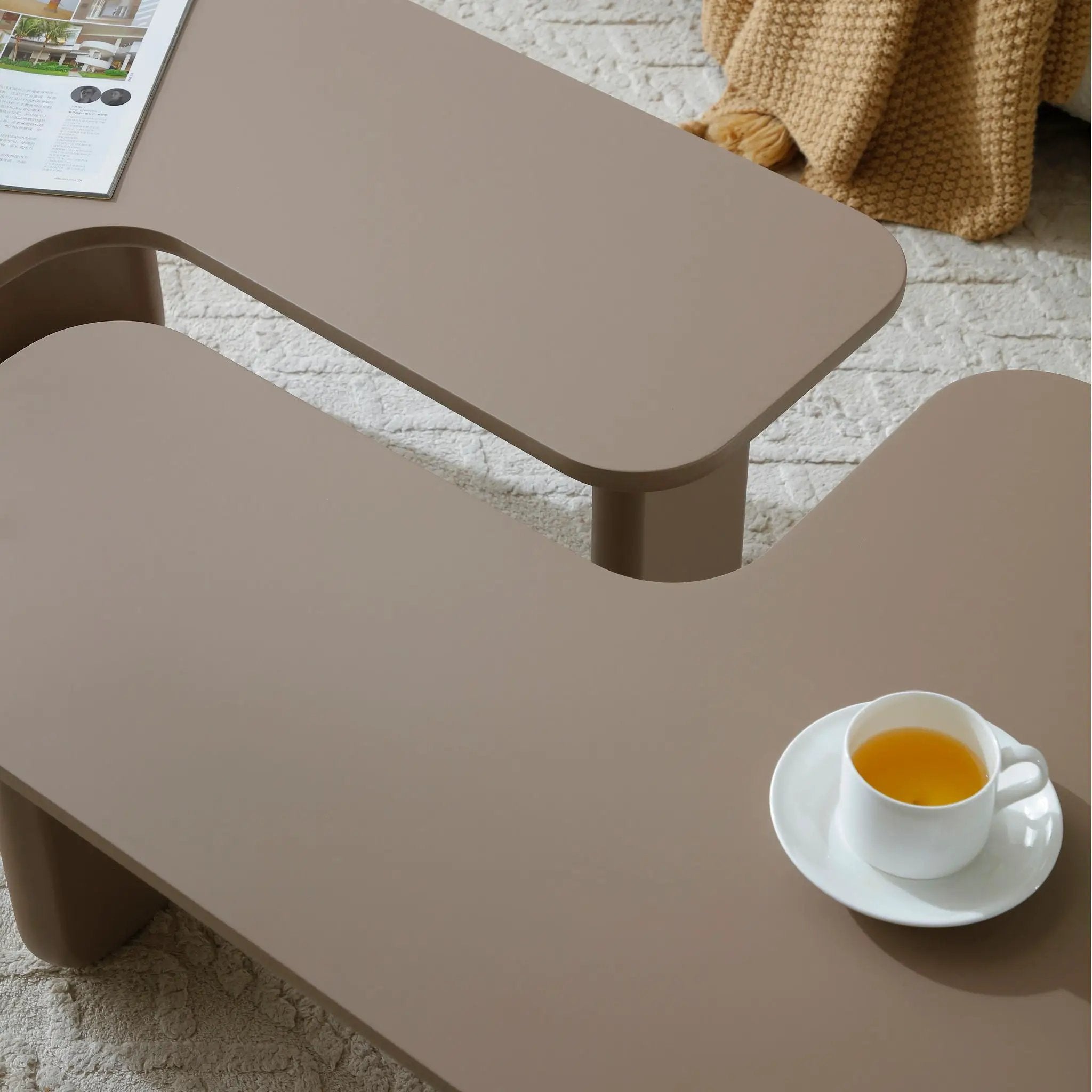 L-Shape Coffee Table For Living Room by HouseOfZazla