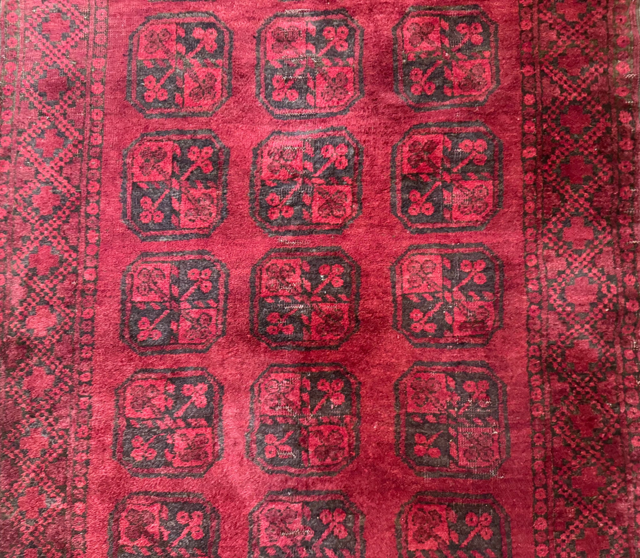 Afghan Turkoman Bokhara Bashir Rug 3x6, Red by Jewel Rugs