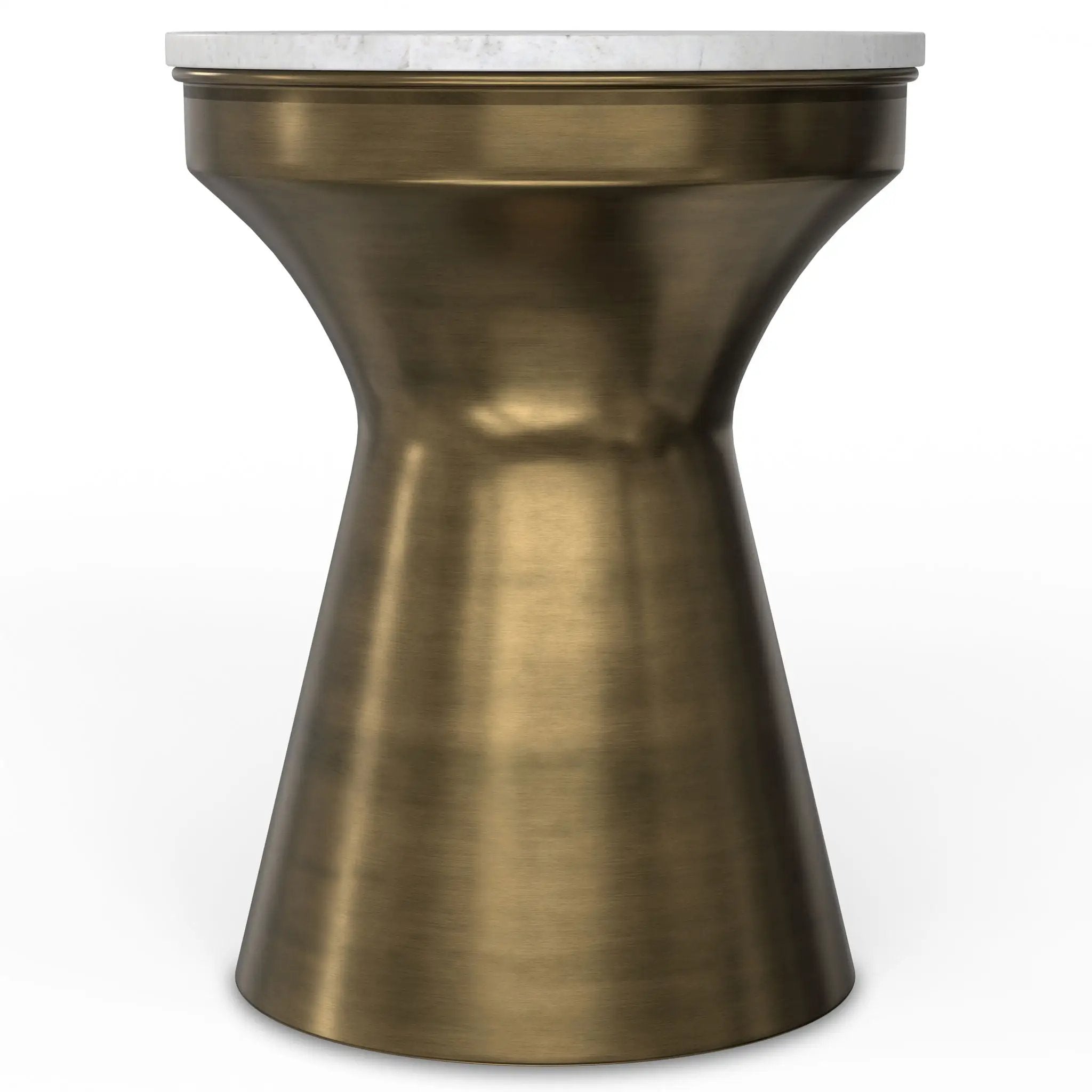 Raquel - Side Table - Antique Brass / White by Unique Piece Furniture