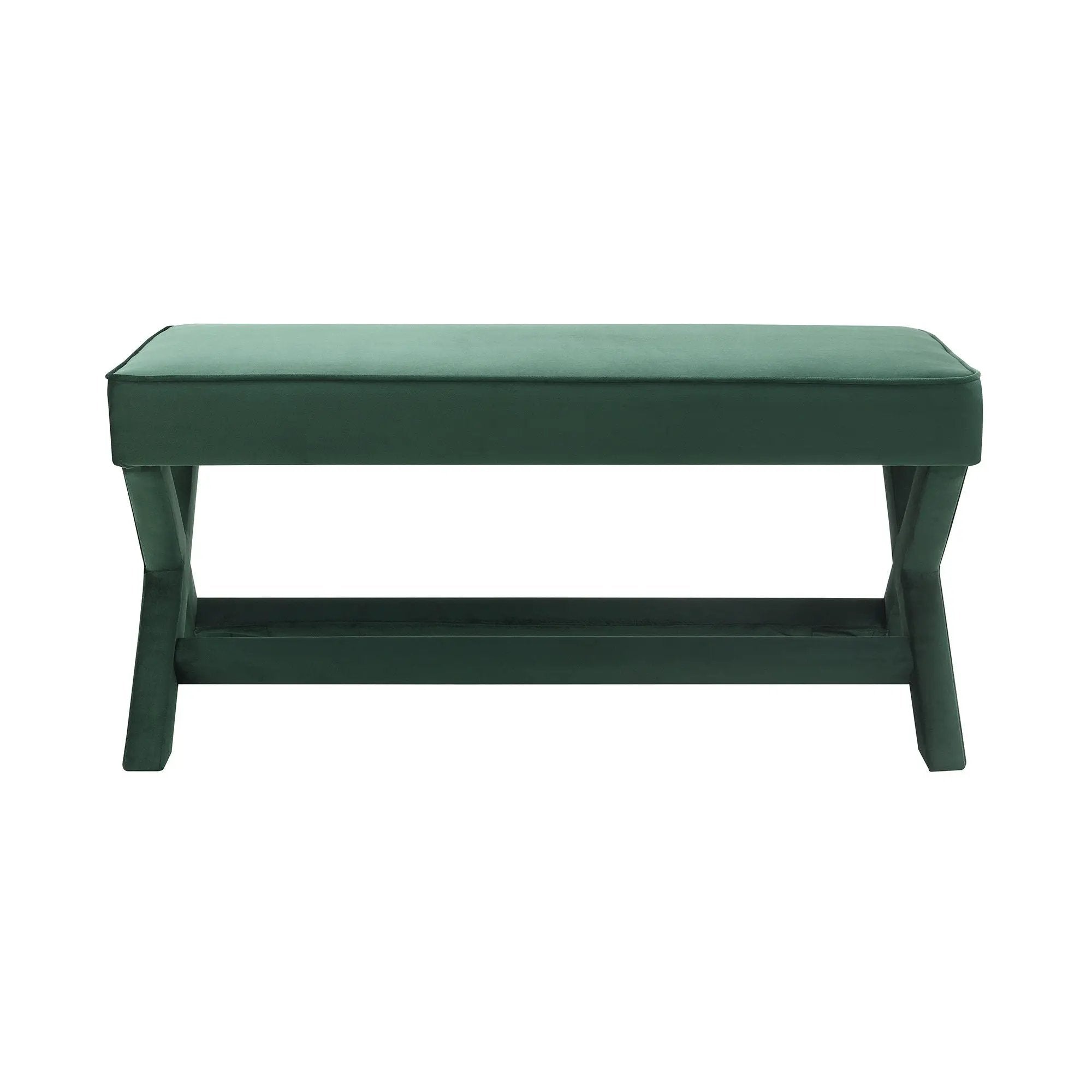 Comfort Double Bench Upholstered With X Crossed Legs by HouseOfZazla