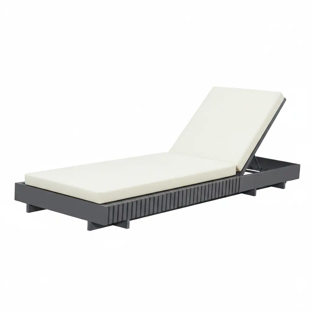 Dark Acacia Wood Chaise Lounge by HouseOfZazla