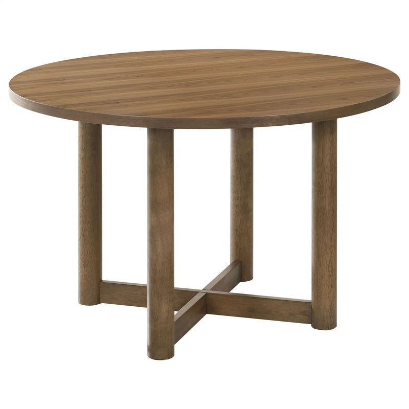 Crestmore 5-piece 46-inch Round Wood Dining Table Set Walnut by Unique Piece Furniture
