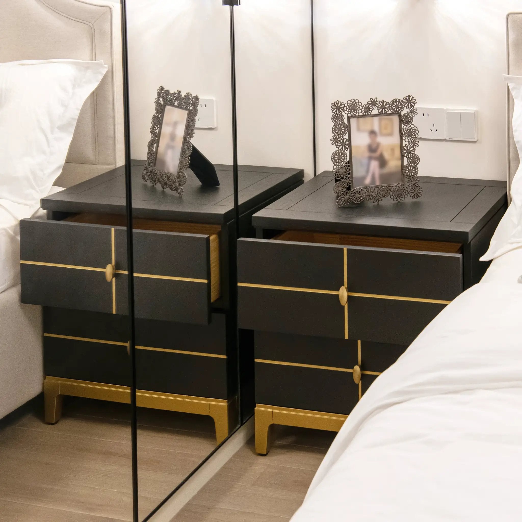 Kingsly 21" Wide Contemporary Glam Storage Side Table by HouseOfZazla