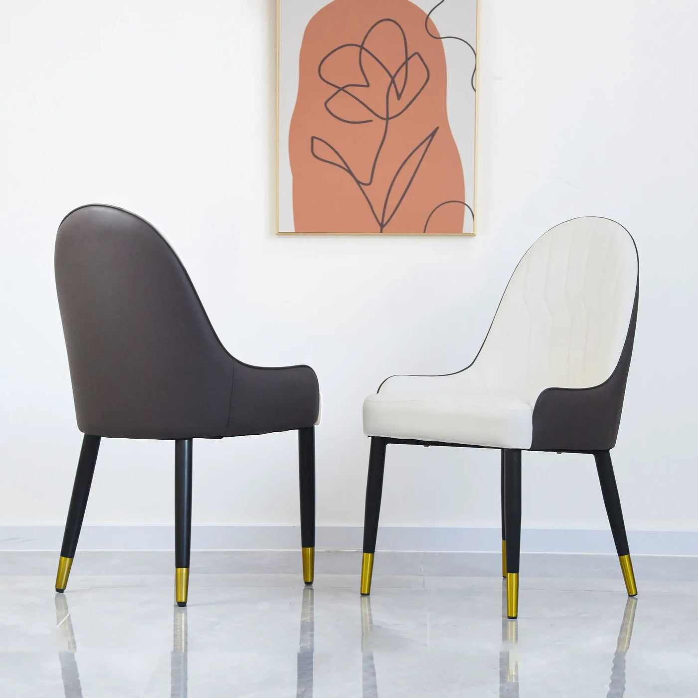 Modern Sponge-Filled Dining Chair, Solid Wood Metal Legs, Suitable For Restaurants, Living Rooms And Rooms (Set of 2) by HouseOfZazla