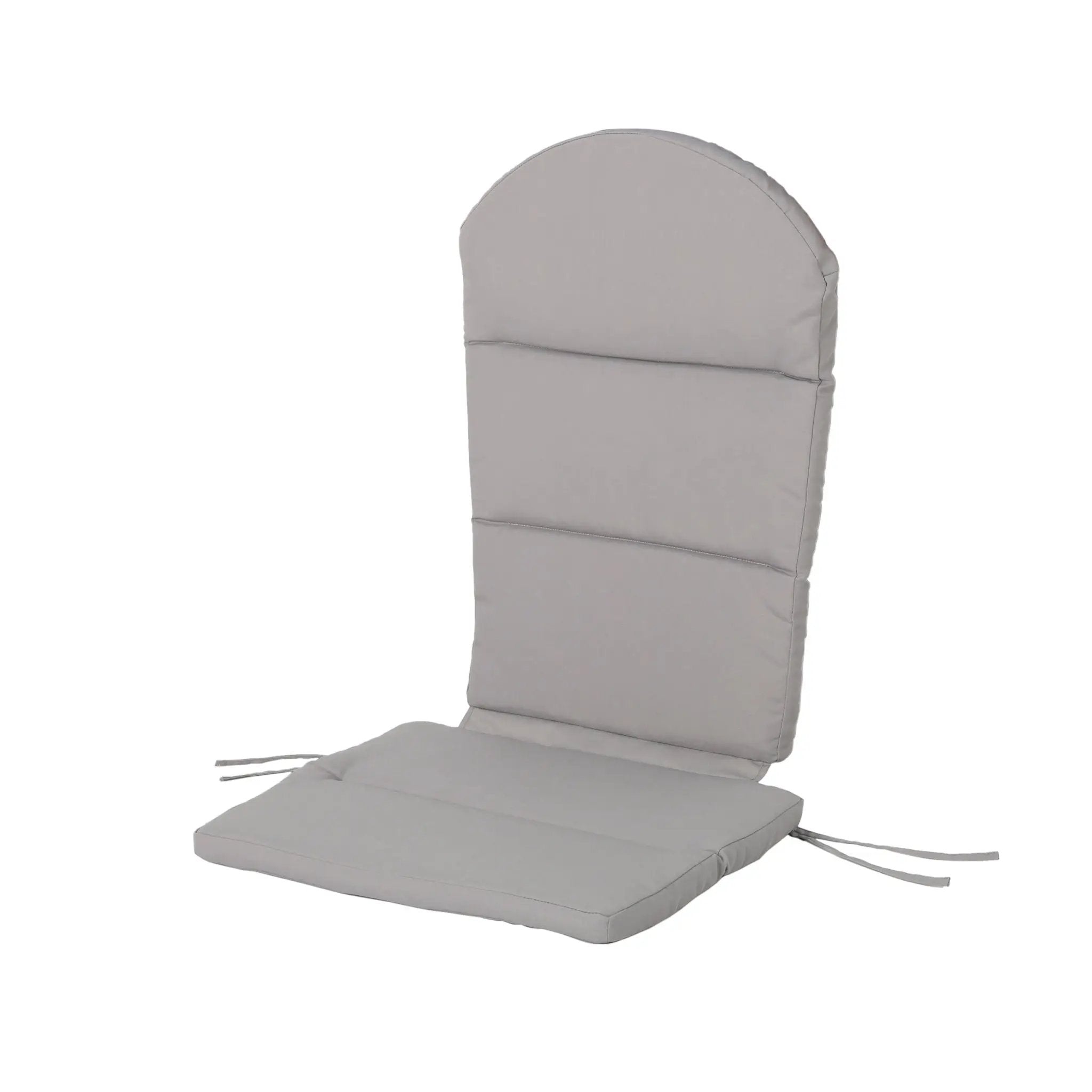 Outdoor Adirondack Chair Cushion With Water Resistant Fabric And Ties - Gray by HouseOfZazla